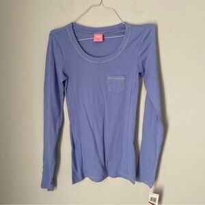 Jenni by Jennifer Moore Women’s Scoop Neck Long Sleeve Ribbed Pajama Top XS